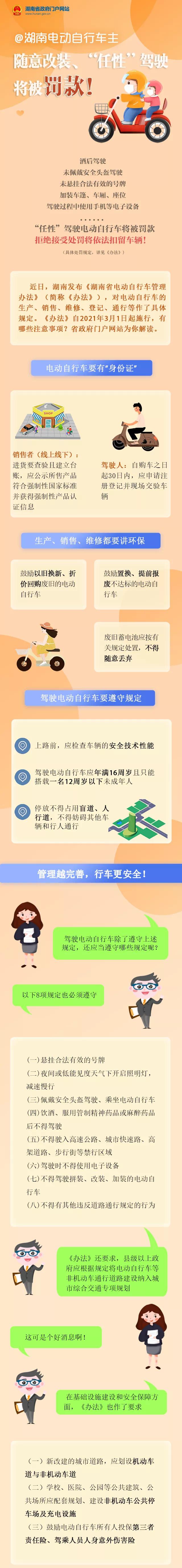 3月1日起正式施行！《湖南省電動(dòng)自行車管理辦法》全文來(lái)了！電動(dòng)自行車管理辦法》